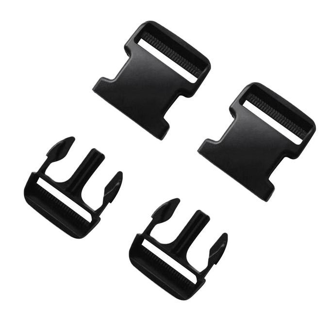2Pc Scuba Diving Buckle Plastic Black Strap Webbing Side Release