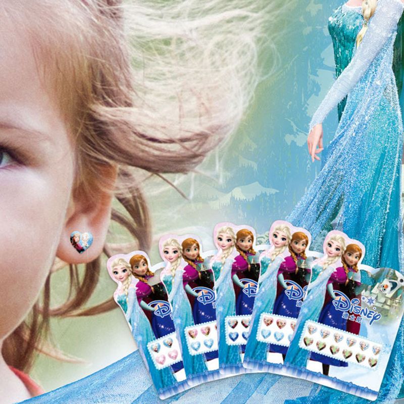 Disney Girls Frozen Elsa Anna 3D Earrings Stickers