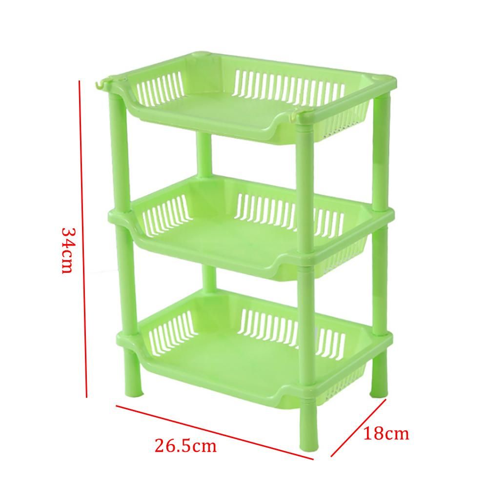 3-Layers Kitchen Storage RaShelve Plastic embled Sundries Food Sh Dish Holder Bathroom Organizer Cocina Accessories