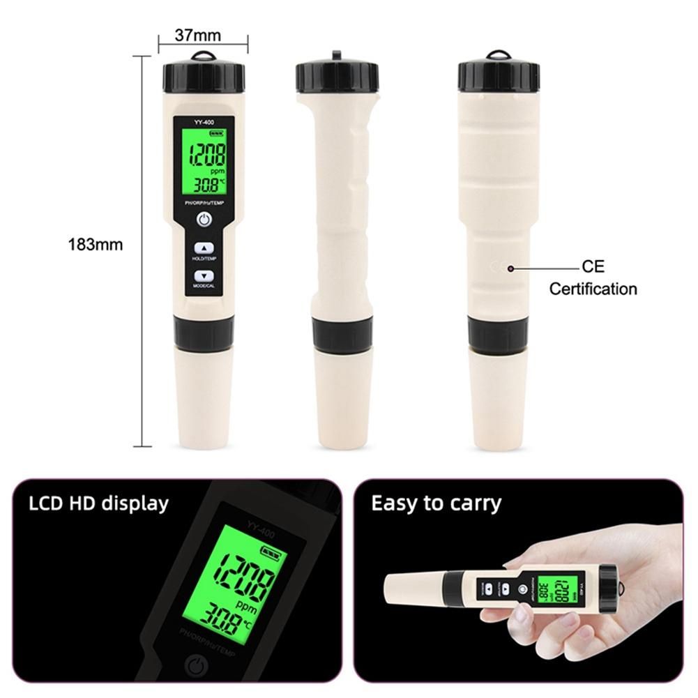 New YY-400 Hydrogen Ion Concentration Water Quality Test Pen PH/ORP/H2 and TEM 4 in 1 Digital Drinking Water Meter