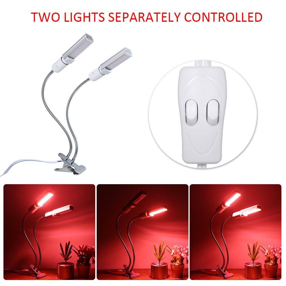 Tomshine 50W Grow Light Dual Heads 360° Goosenecks Plant Light with Replaceable Bulb Bright 100 LEDs Sunlike Grow Lamp for Indoor Plants Growing
