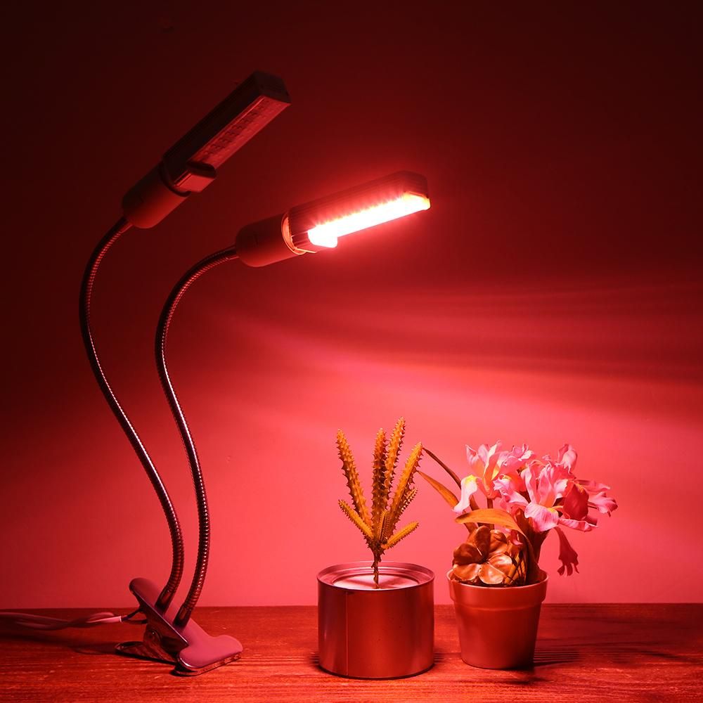 Tomshine 50W Grow Light Dual Heads 360° Goosenecks Plant Light with Replaceable Bulb Bright 100 LEDs Sunlike Grow Lamp for Indoor Plants Growing