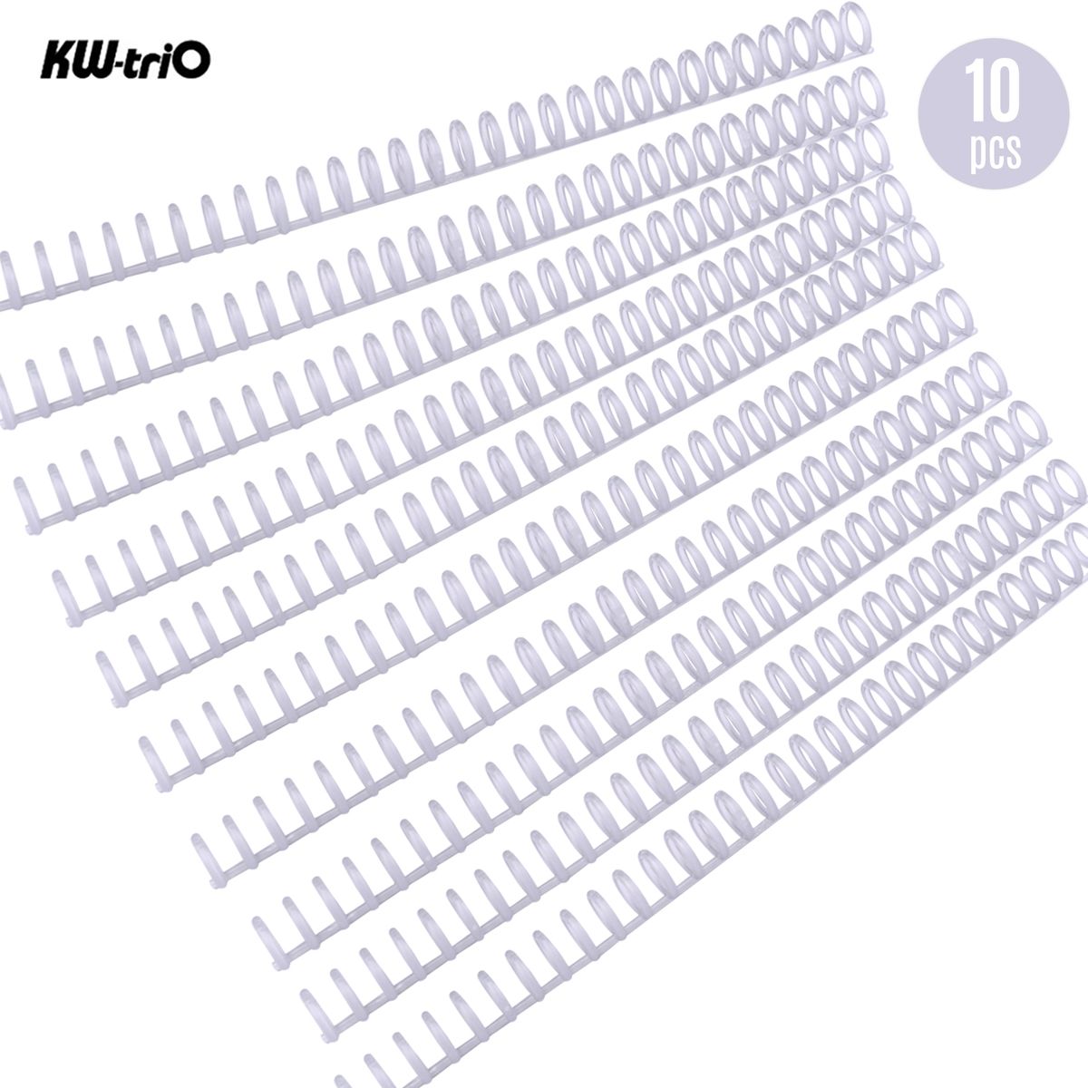 KW-trio 10pcs Plastic 30-Hole Loose Leaf Binders Ring