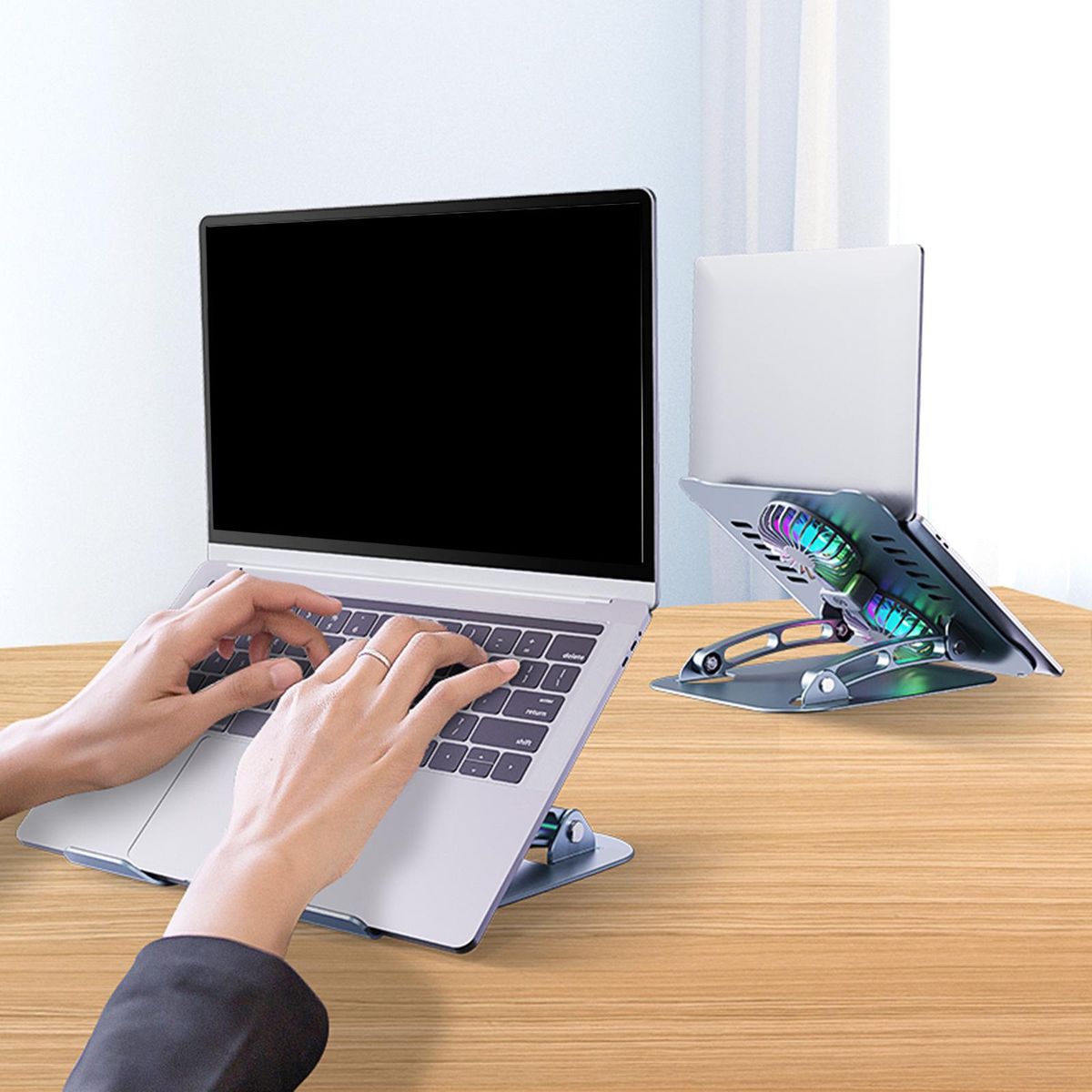 Laptop Stand With Fan ,Aluminium Alloy Quiet Fan Metal