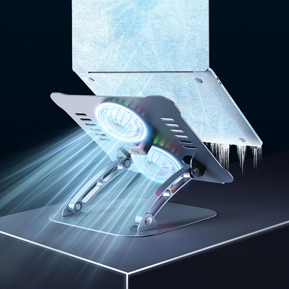Laptop Stand With Fan ,Aluminium Alloy Quiet Fan Metal