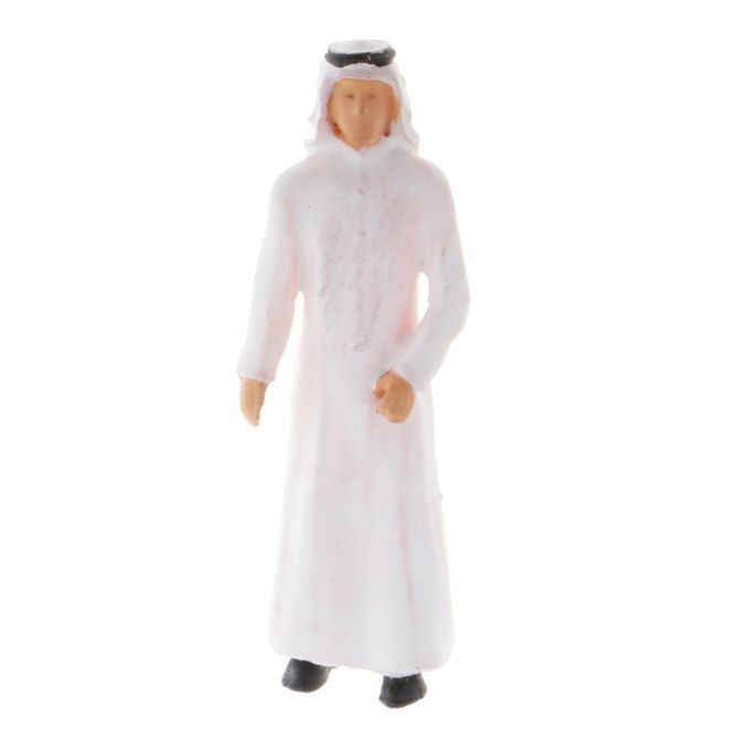 1/64 Standing People Model Vivid Dubai Prince Figure Toy White Clothes