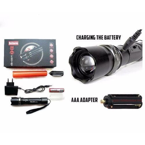 Rechargeable Multifunction S W A T Zoom Flashlight/Torchlight/Lampu Suluh