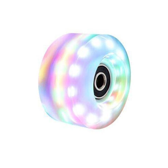 2xLuminous Quad Roller Skate Wheels Light Up LED Bearings Street