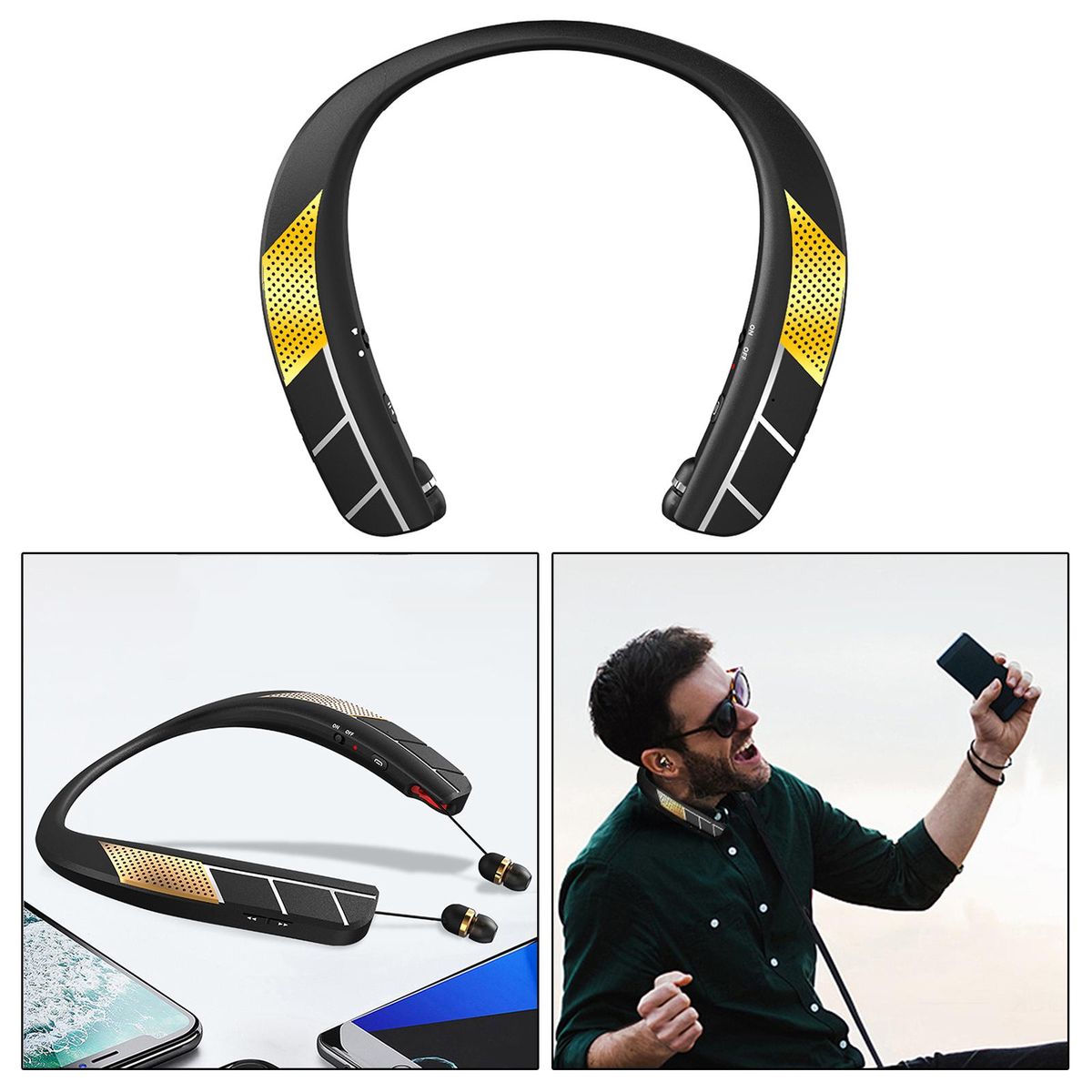 Neckband Wireless Speaker Bluetooth W/ Retractable   Foldable