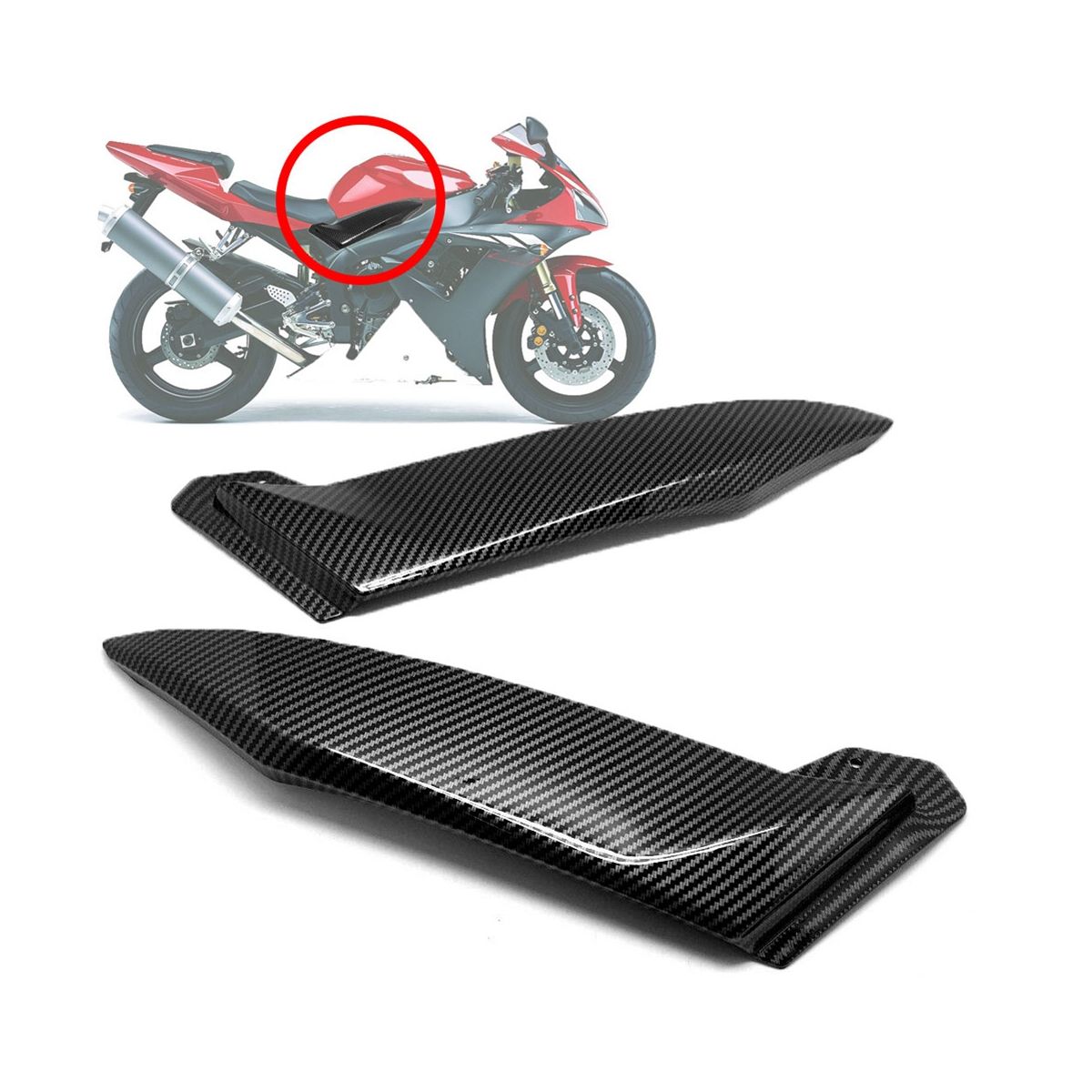 Gas Tank Side Trim Fairing Carbon Fiber Finish for Yamaha YZF R1