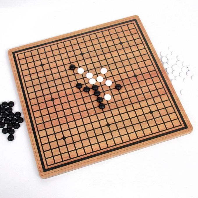 3 In 1 Double-Faced Wooden Flying Ludo Go Game Gomoku-