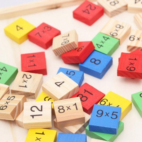 Kid Wooden Block 99 Multiplication Table Math Learning-
