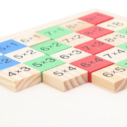 Kid Wooden Block 99 Multiplication Table Math Learning-