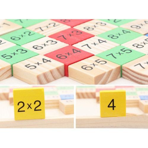 Kid Wooden Block 99 Multiplication Table Math Learning-