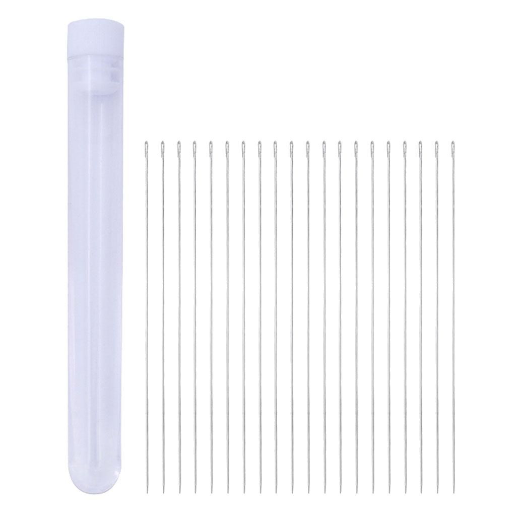 20 Pieces Big Eye Beading Needles With Needle Bottle  20 Aiguilles