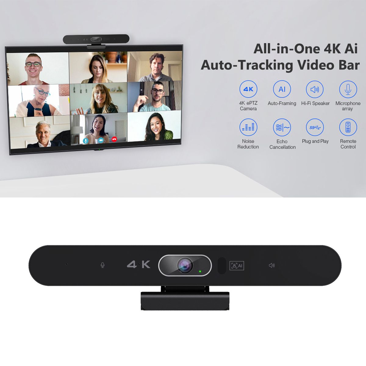 4K Camera USB Webcam HD Video Conference Camera With