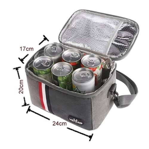 Compact Insulated Lunch Bag - Grey