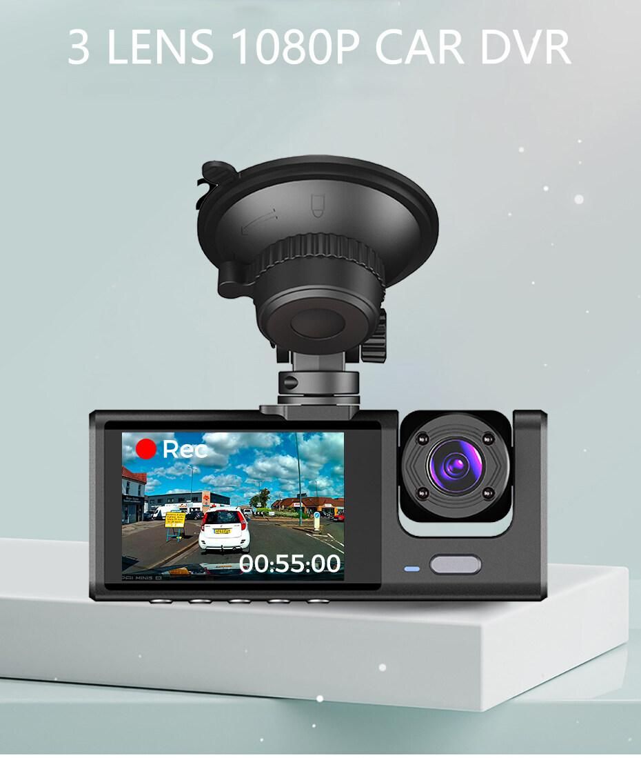 Car Video Recorder 3 in 1 FHD 1080P 3 Camera Car DVR Dashcam Rear View Camera with Rear lens Night Vision For Truck Tax Uber
