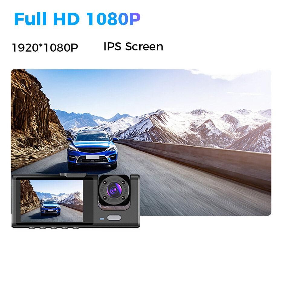 Car Video Recorder 3 in 1 FHD 1080P 3 Camera Car DVR Dashcam Rear View Camera with Rear lens Night Vision For Truck Tax Uber