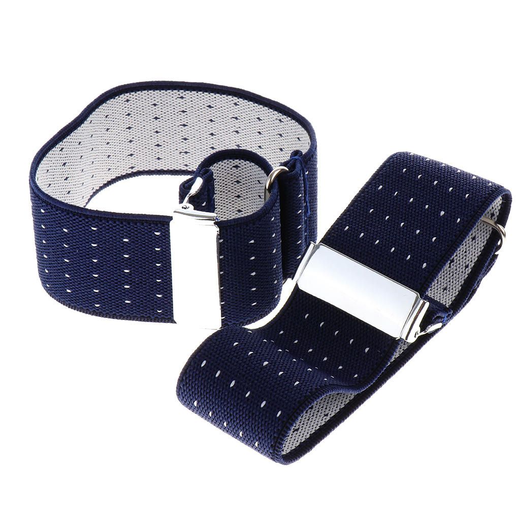 2pairs Mens Shirt Sleeve Arm Garter Stretch Jacquard Cuff Holder With