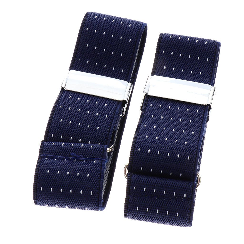 2pairs Mens Shirt Sleeve Arm Garter Stretch Jacquard Cuff Holder With