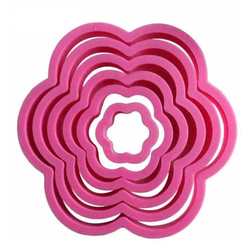 6pcs/set Plum Blossom Flower Shape Cookie Cutter Cake Baking Fondant Cake Decorating Tools Biscuit Cookie Mold Cake Tools