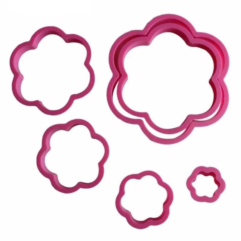 6pcs/set Plum Blossom Flower Shape Cookie Cutter Cake Baking Fondant Cake Decorating Tools Biscuit Cookie Mold Cake Tools