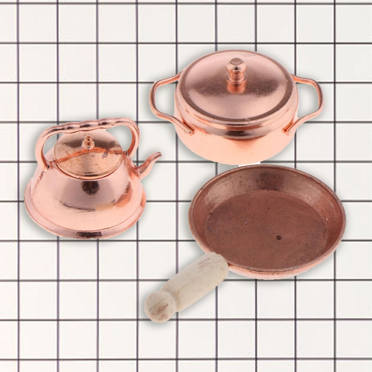 3Pcs Mini Pot Mini Pot Kitchenwares Dollhouse Decor