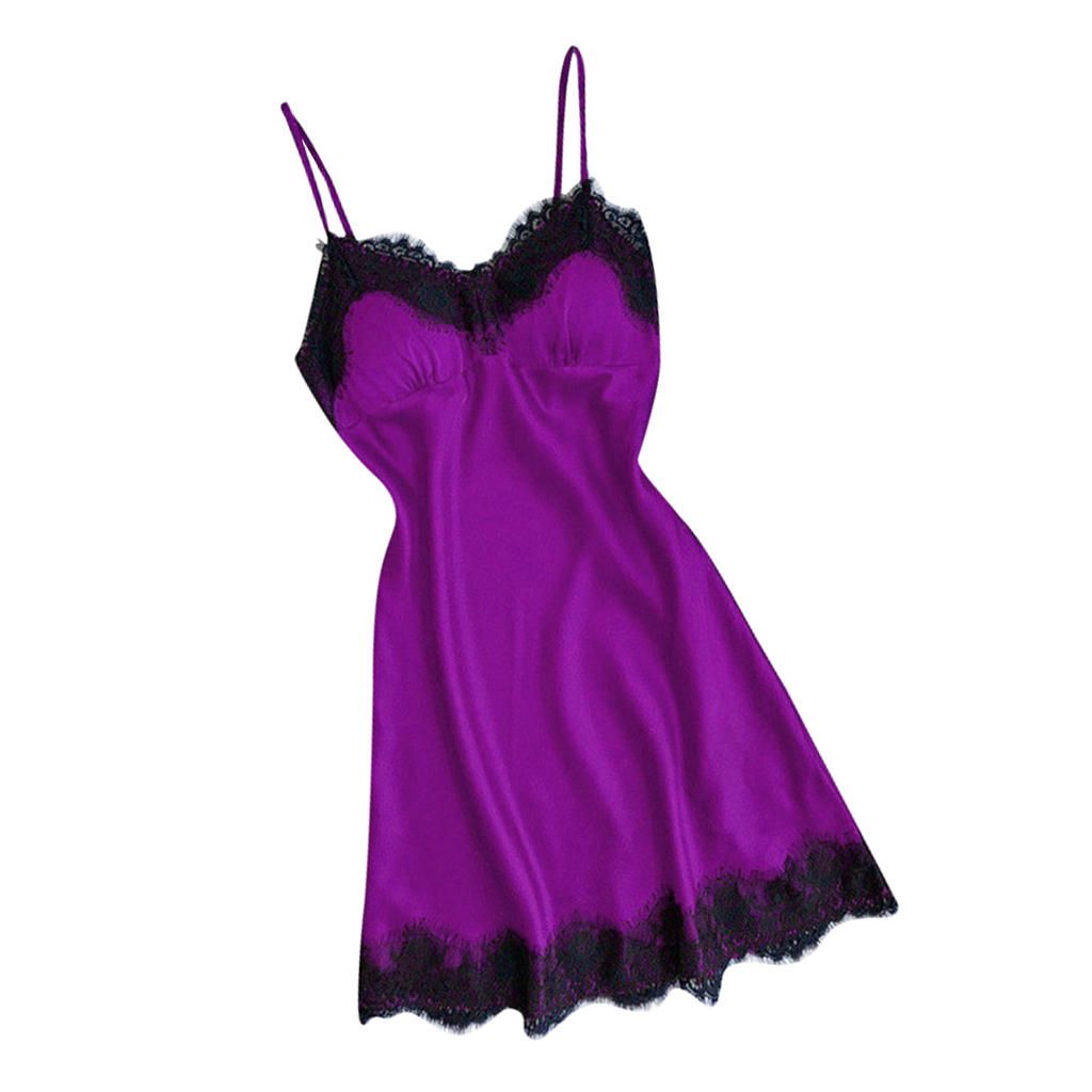 Sexy Lady  Sleep Robe Lace Sleeveless Underdress Women Wedding XL
