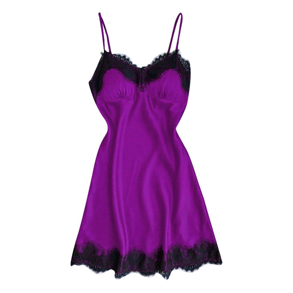 Sexy Lady  Sleep Robe Lace Sleeveless Underdress Women Wedding XL