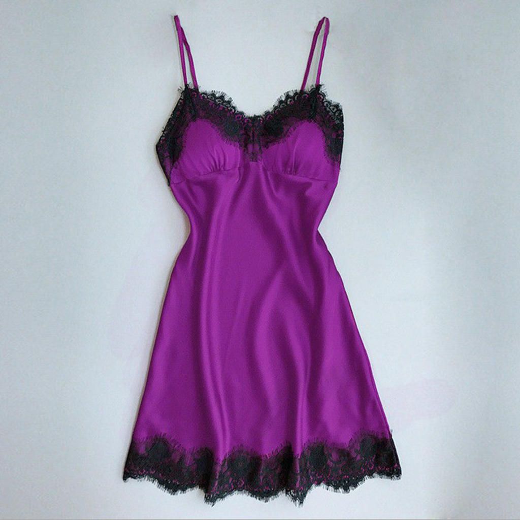 Sexy Lady  Sleep Robe Lace Sleeveless Underdress Women Wedding XL