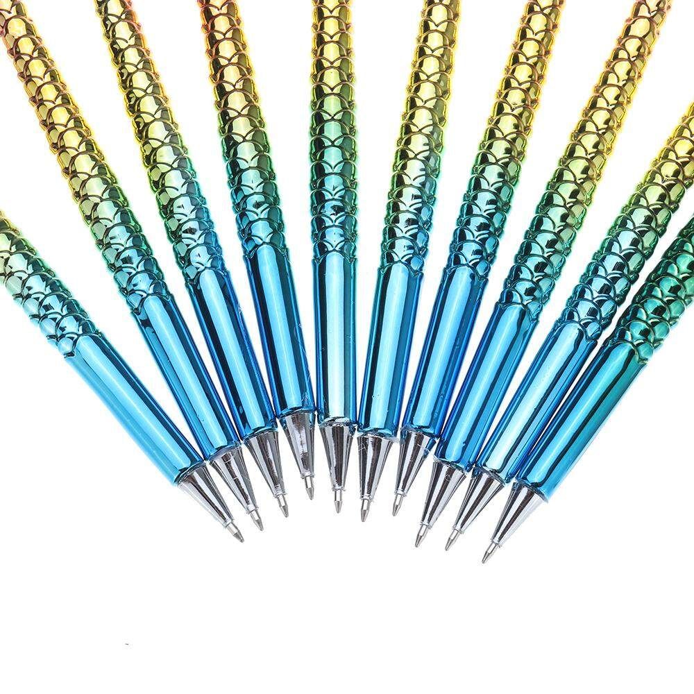 Mermaid Ball Pen Creative Stationery Korean Cute Ballpoint Pen Student Articles Gift Pen 10 Pcs