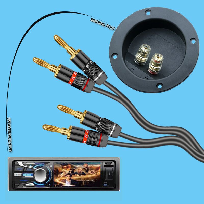 2Pcs/1Pair Non-Magneti Banana Plugs Audio Speaker Plug