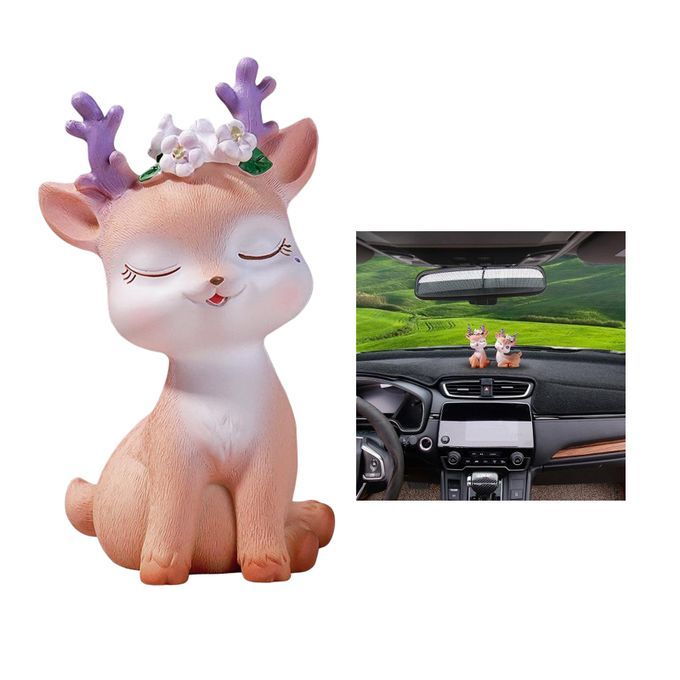 Resin Mini Deer Figurines Miniature Animal Statues Bonsai Style 1