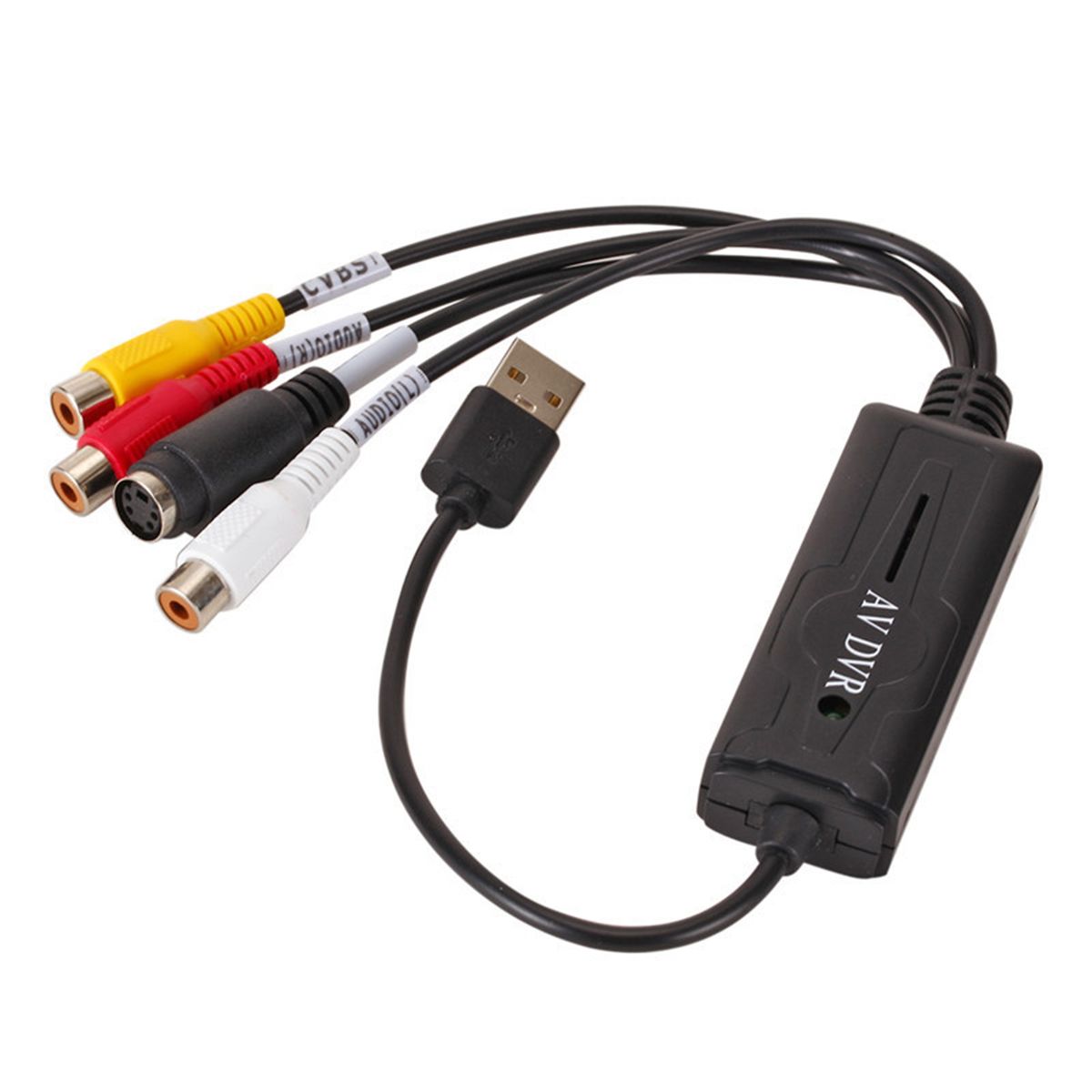 Video Capture Card AV To USB 2.0 Audio Video Black