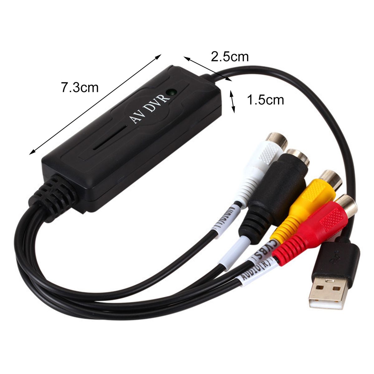 Video Capture Card AV To USB 2.0 Audio Video Black