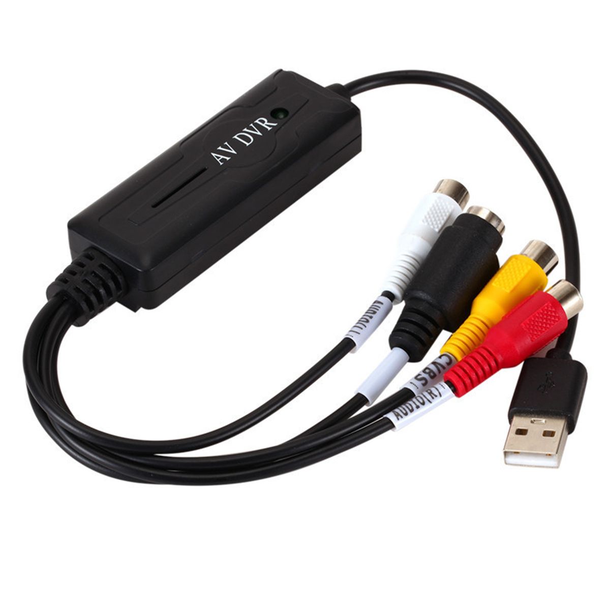 Video Capture Card AV To USB 2.0 Audio Video Black