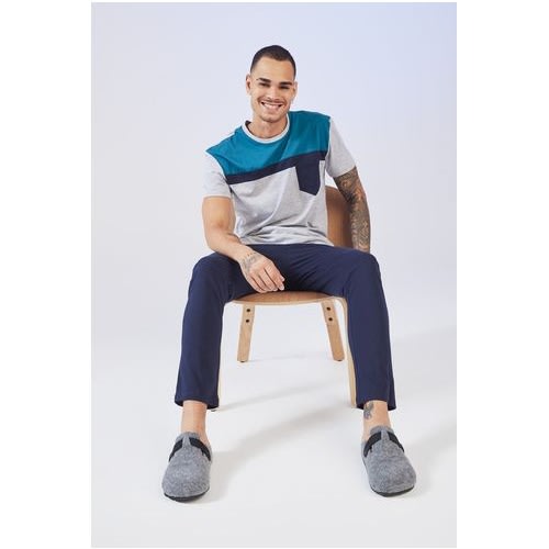 2 Piece Men Regular Fit Crew Neck Short Sleeve & Trouser
