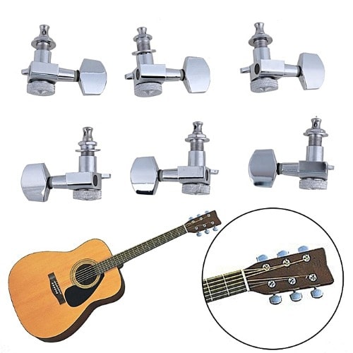 6-Piece Metal Guitar String Knob Tuning Pegs Set For Acoustic Guitar