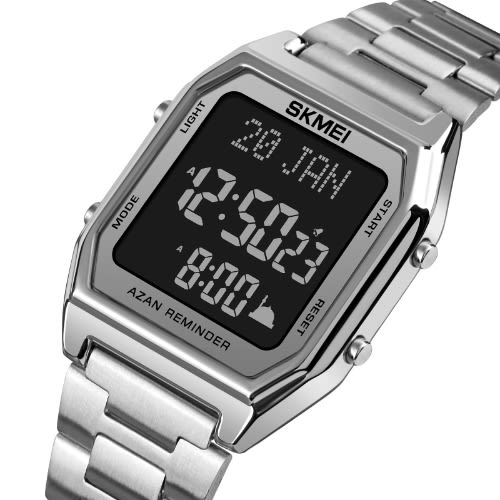 1763 Unisex Wristwatch With Islamic Calendar - Silver