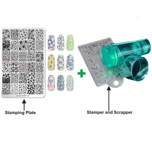 Nail Saloon Large Stamping Plate + Double Head Stamper