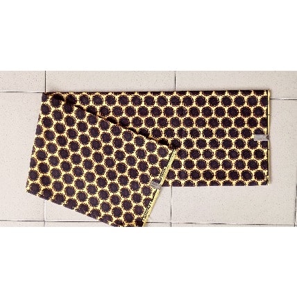 Yellow Ankara With Tiny Brown Circle Design - 6yards