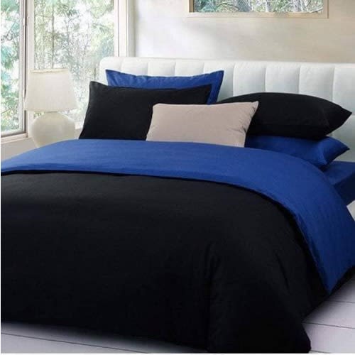 Plain Front And Back Duvet - Blue And Black