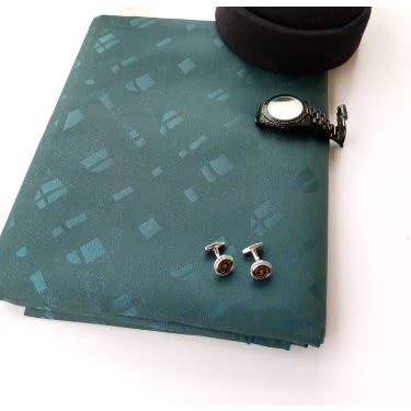 Cashmere Super Wool Senator Fabric Material Tile - 4Yards - Green