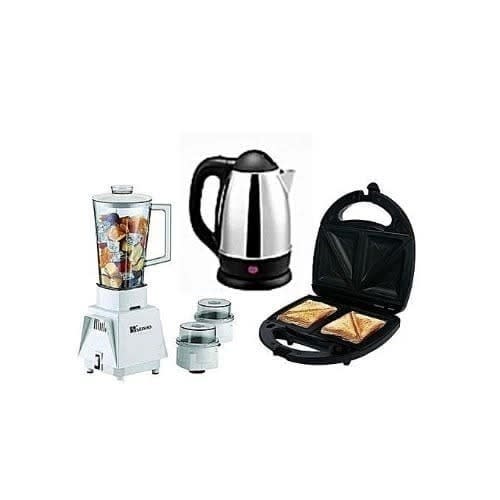 Kitchen Bundle - Electric Blender- Electric Kettle - Toaster Sandwich Maker
