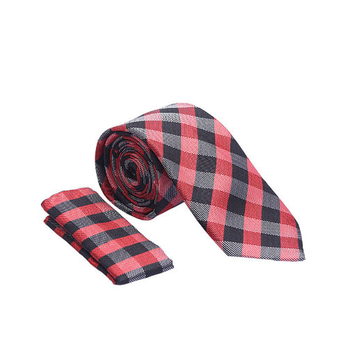 Vissioni Red & Black Check Tie