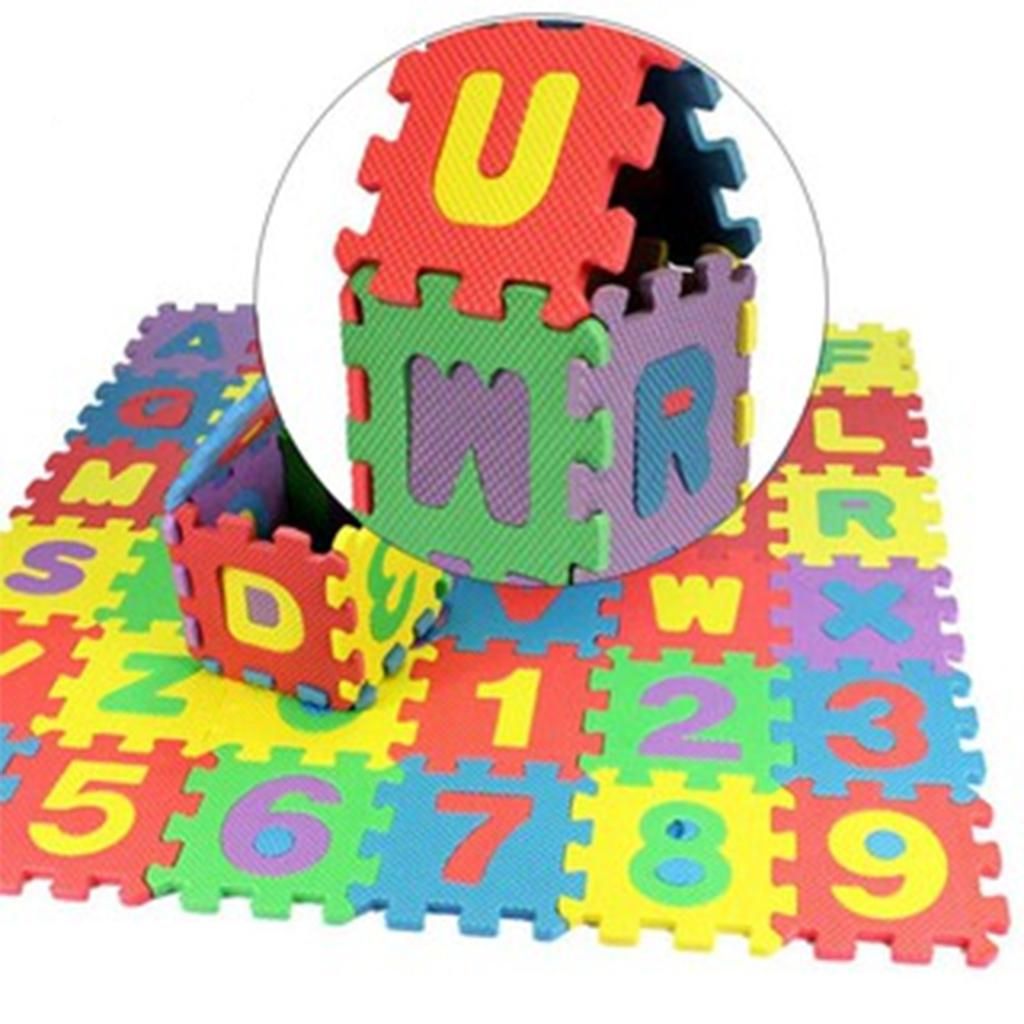 Lots 36 Baby Colorful Foam Mat Alphabet And Number Mat Interlocking