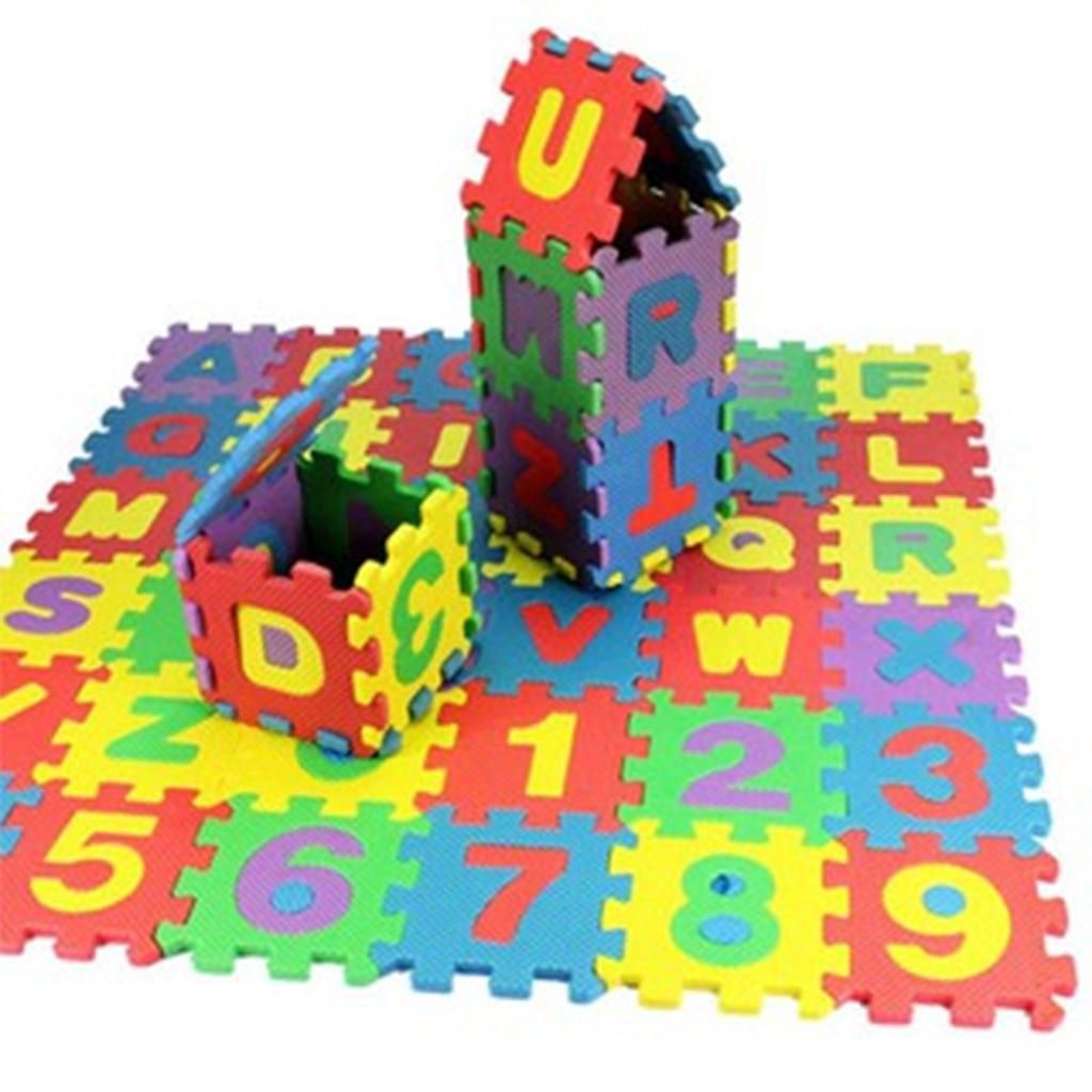 Lots 36 Baby Colorful Foam Mat Alphabet And Number Mat Interlocking