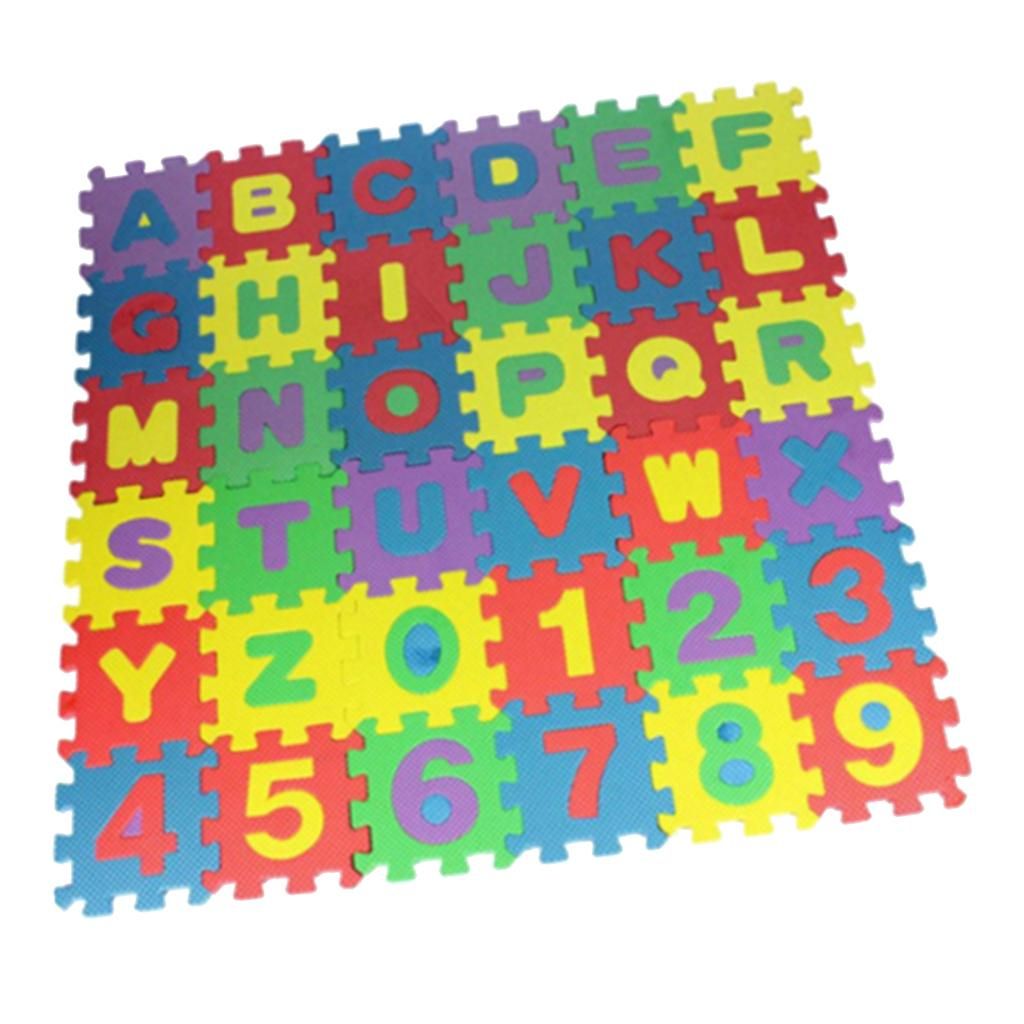 Lots 36 Baby Colorful Foam Mat Alphabet And Number Mat Interlocking