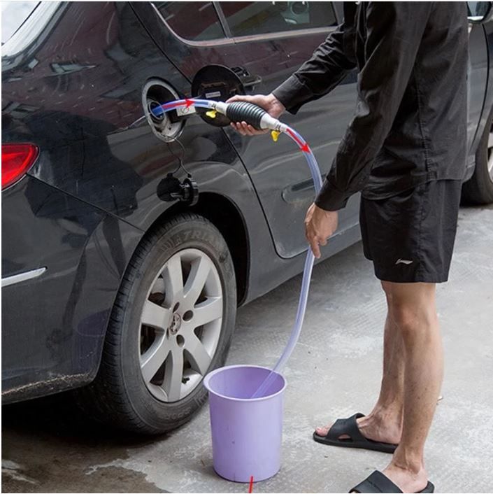 Car Tank Sucker Petrol Oil Transfer Car Pump With 150cm Hose Manual Pump